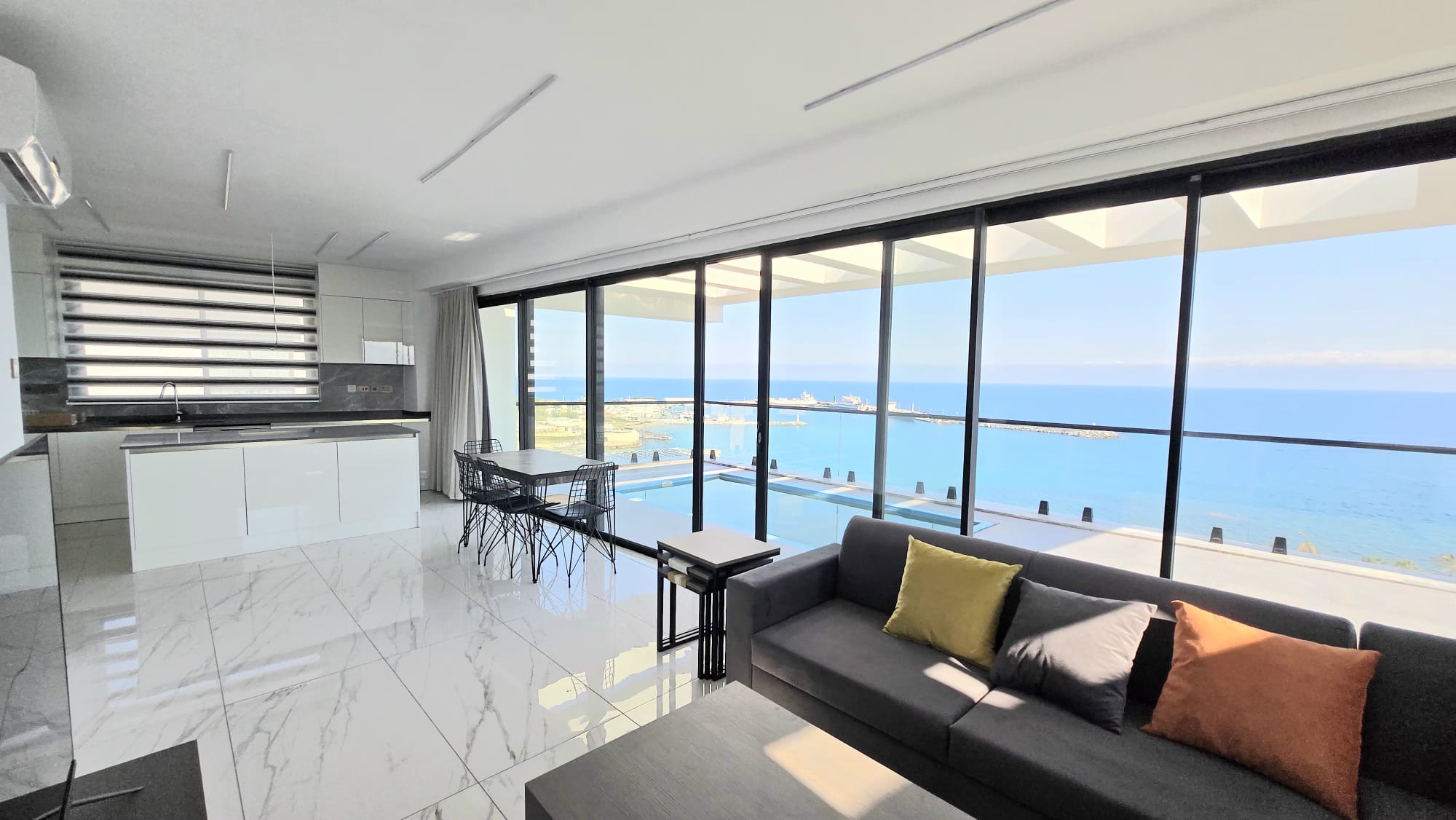 Luxury 3+1 Beachfront Penthouse in Kyrenia City Center, North Cyprus