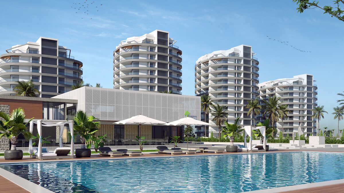 Modernes Apartment mit einem Schlafzimmer am Meer in Gaziveren, Nordzypern, zu verkaufen